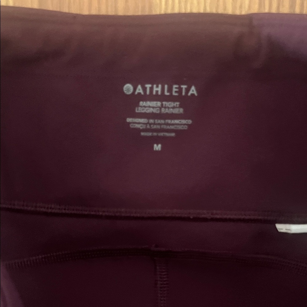 Leggings BUNDLE Burgundy and Gray Athleta and V S PINK Active MEDIUM - Picture 4 of 5
